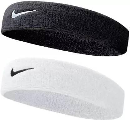 GENXTRA White and Black Head Band Premium Quality (Pack of 2) Fitness Band