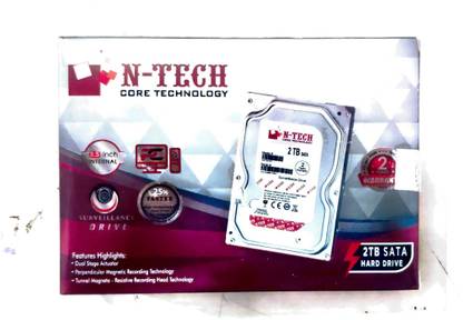 N-TECH 2TB SATA HARD DRIVE 2 TB Surveillance Systems STEEL SATA Internal Hard Disk Drive (HDD) (NT2000)