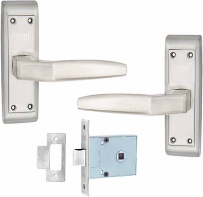 ATOM Bathroom Lock Set Linus | SS Finish | Pack of 1 Pair Stainless Steel, Zinc Door Knob