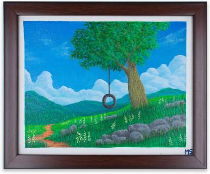 SMM Enterprise Original Handmade Studio Ghibli Inspired Painting Canvas 11.2 inch x 9.25 inch Painting