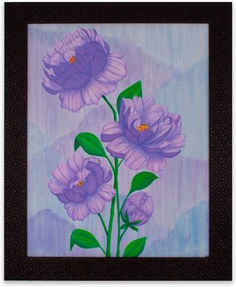 SMM Enterprise Original Handmade Peonies Painting Canvas 21 inch x 17 inch Painting