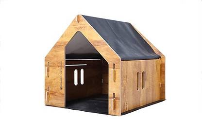 XSOURCE Wooden Cat House with Foldable Mat and Roof घर