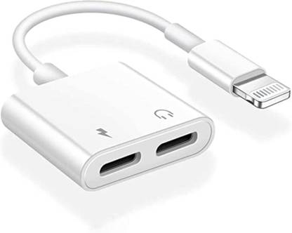 FASTX White 2in1 splitter for iphone splitter for charging and audio headphone jack adapter Phone Converter