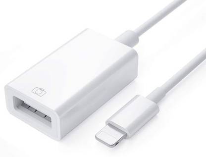 Kpdp White iPad iPhone, OTG Cable for USB Camera Adapter Compatible with iPhone 11 X Max 8 Phone Converter