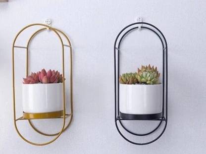 Acrylic Design Art Wall Hanging flower pot stand Plant Container Set