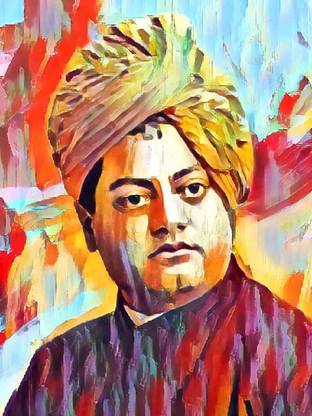 Self Adhesive UV Coated High Resolution Vinyl Print – Swami Vivekananda Poster Fine Art Print