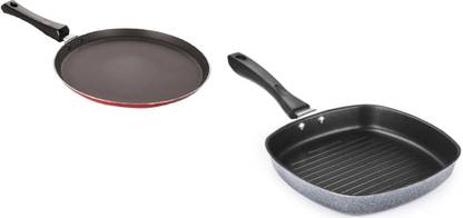 Kushi Non stick Dos. tawa and Grill Pan with beautiful coating Tawa 24 cm diameter