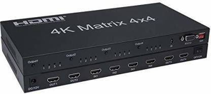 sarmus DMI Matrix Switch 4x4,HDMI Matrix Switcher Splitter 4in4 Out with EDID Extractor Media Streaming Device