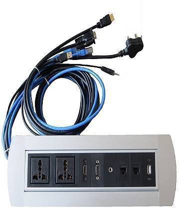 sarmus manual Revolving cable cubby pop up box with 2 power socket ,2 lan,1 hdmi Media Streaming Device