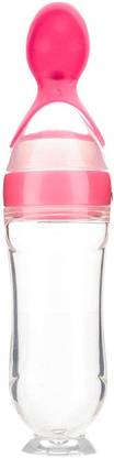 KRITIU Baby Silicone Squeezy Spoon Bottle Sipper For Solid & Semi Solid Foods Feeder  - Silicone