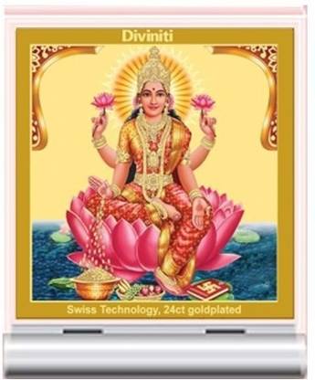 DIVINITI Diviniti Car Dashboard Frame of Maa Lakshmi Ji -(ACF 3A) Decorative Showpiece  -  5.8 cm