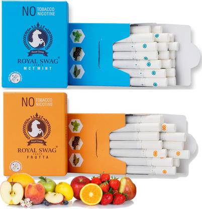 ROYAL SWAG Ayurvedic & Herbal Cigarette, Combo Pack of Mint and Frutta Flavour (40 Stick Each) With Nicotine Free & Tobacco Free Cigarettes Helps in Quit Smoking - (80 Sticks) Smoking Cessations