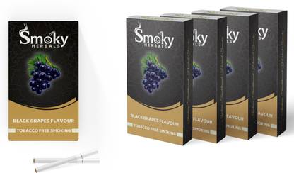 Smoky Herbals Black Grapes Flavour 100% Tobacco & Nicotine Free Cigarette - (50 Sticks) Smoking Cessations