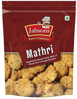 Jabsons Namkeen Dry Mathri-160gm | Crispy Ready To Eat Tea Time Snacks | Healthy Namkeen