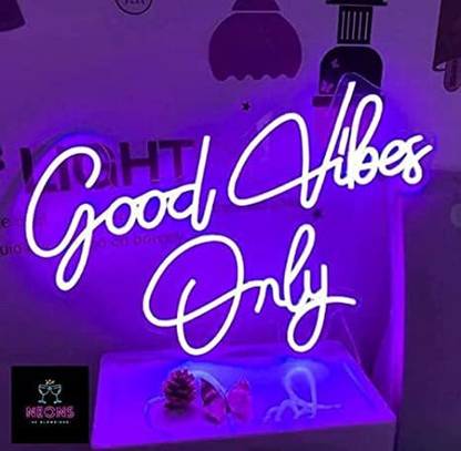 AS GLOWSIGNS Good Vibes Only Neon Light Night Lamp