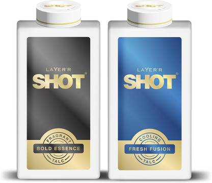 LAYER'R Shot Bold Essence Fragrant Talc and Fresh Fusion Cooling Talc Combo