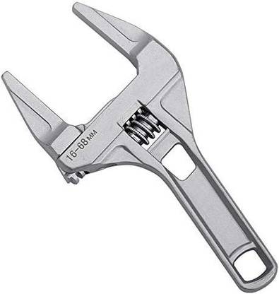 KAVYATOOLSHOP Adjustable Spanner Wrench 16-68mm, short shank plumbing wrench for tight spaces, mini plumber wrench for bathroom kitchen pipe nuts bolts Single Sided Pipe Wrench