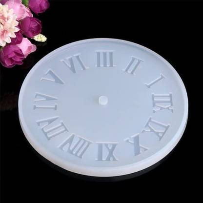 DEZIINE 1Pcs Clock Resin Mould Roman Number Silicone Epoxy Resin Mold (6inch,15.24cm)