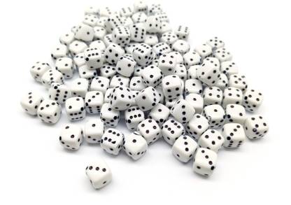 PRANSUNITA 7 mm White Dice Acrylic Square Cube Loose Spacer Beads for Jewelry Making