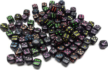 PRANSUNITA 7 mm Black Dice Acrylic Square Cube Loose Spacer Beads for Jewelry Making
