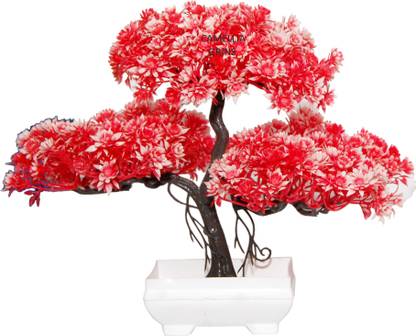 CAMELLIA GRINS Artificial Bonsai Tree with Designer Pot for Home Decoration(WASHABLE) Bonsai Artificial Plant  with Pot