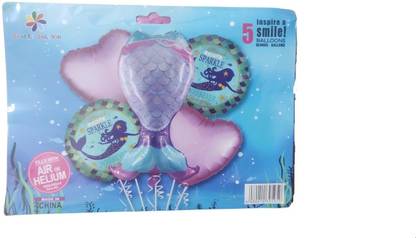 Lighter House Printed MERMAID TAIL FOIL BALLOONS-B (05 Pcs.) Balloon