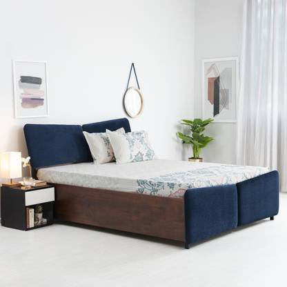 FURLENCO Papillon Brand New Solid Wood Queen Box Bed