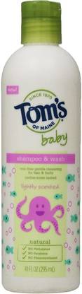 Tom's Of Maine Natural Baby Shampoo and Wash, Lightly Scented, 10 Ounce