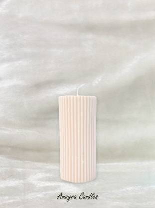 Amayra 5 Inch Pillar Candle/ Long Burning time Soy Wax - Pack of 1 (Cream) Candle Candle
