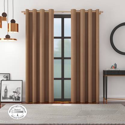 Hometown 225 cm (7 ft) Door Polyester Semi Transparent Curtain Single Curtain