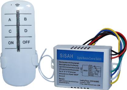 SiSAH Four Way Wireless RF Remote Control Switch for Light & Fan 10 A Four Way Electrical Switch