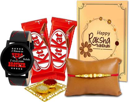 Midiron Rakhi Gifts for Brother, Rakhi Combo Pack for Brother (Kit2RCD1Rakhi95WatB1) Paper Gift Box