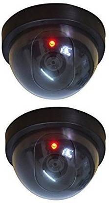 MADDELENA 2 Pcs Dummy CCTV Dome Camera with Blinking Red LED Light Security Camera