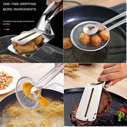Crazy Cross Double Sided Cooking Spatula & Frying Colander Spoon Strainer Kitchen Tool Set