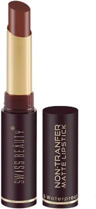 SWISS BEAUTY 09 CUTE NUDE NON-TRANSFER MATTE LIPSTICK SET OF 1