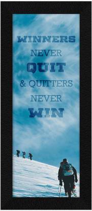Jitesh Arts Small Size Inspirational Motivational Winners Lucky Quotes Landscape Mountain Digital Reprint 13.5 inch x 6 inch Painting