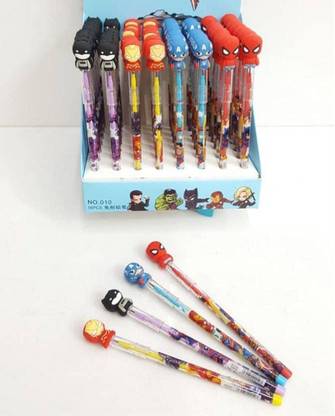 KANNAN STORE Designer Cute Pencils Non Sharpening Colorful Printed Theme Pencils for Kids