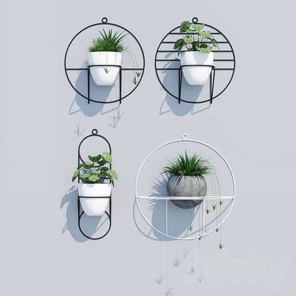 UNIQUE ART 3D model hanging flower pot stand set of 4 Plant Container Set