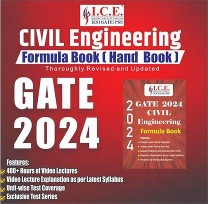 Gate Civil Engineering 2024 Formula Book, Last Minute Preparation Gate Civil Formula Book
