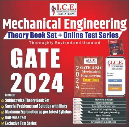 Gate 2024 Mechanical Science Engineering Theory Book Set & Online Test Series, 12 Pcs Complete Gate 2024 Engineering Preparation Study Materials, Test Series-Mock Test, Subject Wise Test
