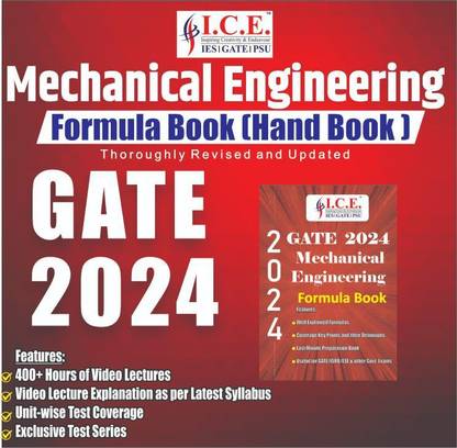 Gate Mechanical Engineering 2024 Formula Book, Last Minute Preparation Gate Mechanical Formula Book
