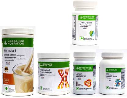 Herbalife Nutrition FORMULA 1 BANANA + AFRESH ELAICHI + PROTEIN 200 G + MULTIVITAMIN + CELL U LOSS