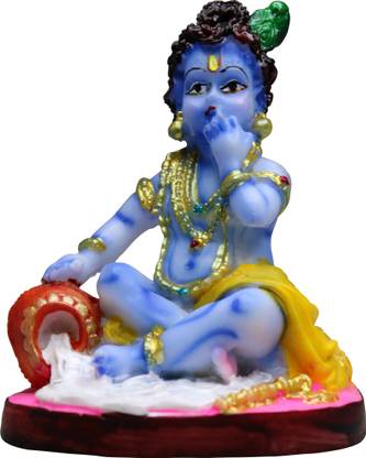 Om ssvmb9 Bal Krishna Gopal/Laddu Gopal/Thakur Ji/Makhan Chor Idol/Murti/Statue (4 x 2.5) Decorative Showpiece  -  10 cm