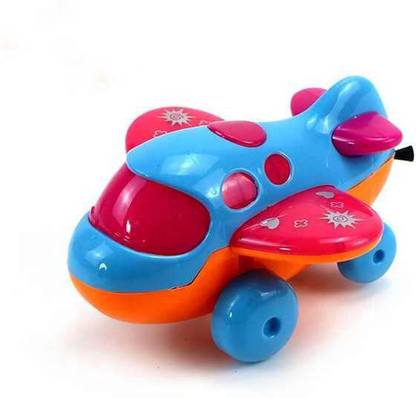 QBIC Pull Line Plane Toy with 3D Lights / Cute Mini Toy / Airplane Toy