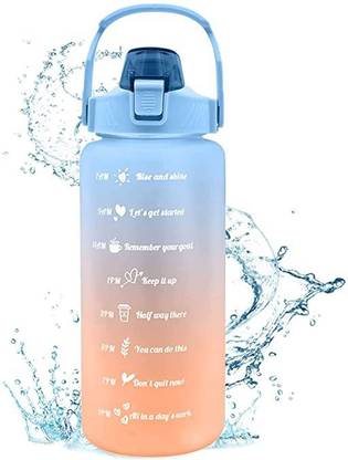 AADGEX Unbreakable Water Bottle 2 Litre with Motivational Time Marker, Leak proof 2000 ml Bottle