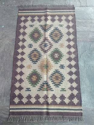 jute wool rug Multicolor Wool, Jute Carpet