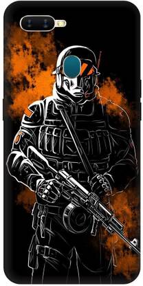 Printladder Back Cover for Oppo A7 Soldiar, commando, army soldiar Printed Cover