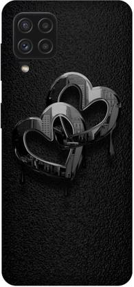 UMPRINT Back Cover for Samsung Galaxy M32 4G, Love Heart Diamond Printed Back Cover