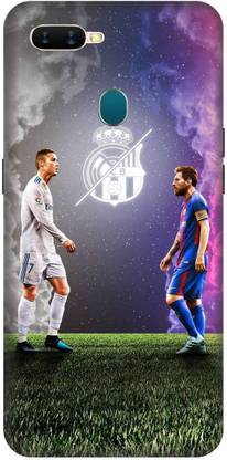 Printladder Back Cover for Oppo A7 Ronaldo V/S Messi Printed Cover