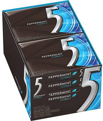 Wrigleys 5 mint peppermint cobalt 10 pack in box Peppermint Cobalt Chewing Gum